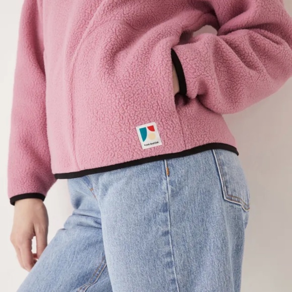Frank and Oak The Polar Fleece Pullover in Pink - Picture 2 of 3